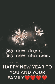happy new year fireworks new days new chances 2018