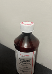 a brown bottle of promethazine syrup plain