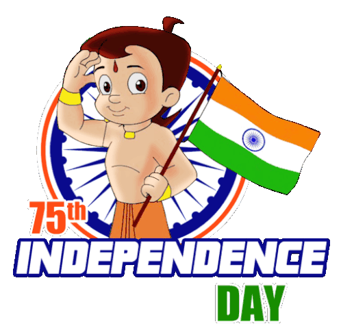 75th Independence Day Chhota Bheem Sticker - 75th Independence Day Chhota Bheem Happy Independence Day Stickers