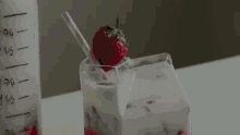 딸기 우유 딸기우유 과일 생과일쥬스 GIF
