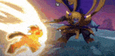 a cartoon character is being attacked by a monster in a video game .