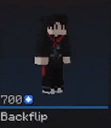 a minecraft character is doing a backflip in a dark room .