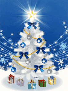 White Xmas Tree Gifts GIF - White Xmas Tree Gifts Sparkle GIFs