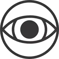 a drawing of an eye in a circle