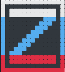 a drawing of a staircase with blue and white blocks
