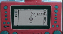 a video game with the words no pets on it