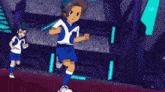 a man in a white shirt is jumping in the air in a video game .