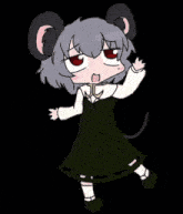 a cartoon drawing of a girl with a mouse ear