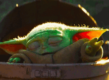 The Mandalorian Baby Yoda GIF - The Mandalorian Baby Yoda Sleep GIFs