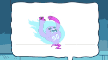 a cartoon character with the number 50 on his shirt