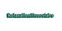 a logo for relaxation musculaire with green letters on a white background