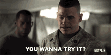 You Wanna Try It Master Sergeant GIF - You Wanna Try It Master Sergeant Love Death And Robots GIFs