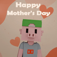 a happy mother 's day greeting card with a pig