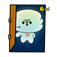 a cartoon drawing of a ghost with the word boi written on the bottom