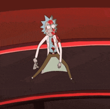 rick from rick and morty is standing in a green circle