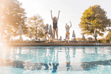 Swimming Pool Jumping Into Pool GIF - Swimming Pool Jumping Into Pool Mother And Kids GIFs