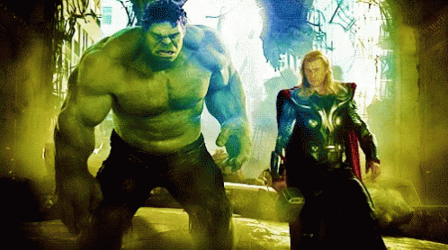 hulk vs thor avengers gif