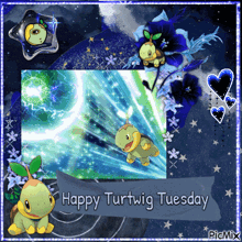 a picture of a turtle that says happy turtle tuesday