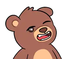 a cartoon teddy bear with a youtube logo on his eye