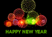 Happy New Year Fireworks Sticker - Happy New Year Fireworks Greeting Stickers