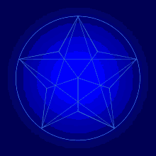 a blue star in a blue circle on a dark blue background