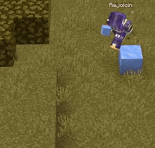 a purple minecraft character with the name leoexists