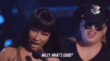 Miley Whats Good Nicki Minaj GIF - Miley Whats Good Whats Good Miley GIFs