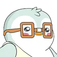 a penguin wearing glasses and a white shirt