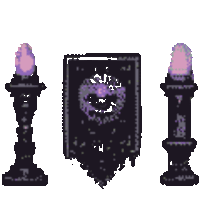 a purple banner with a pumpkin on it