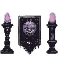 a purple banner with a pumpkin on it