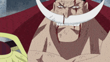 a man with a white mustache has blood coming out of his nose