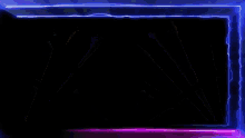 a row of spotlights are shining on a stage with a neon frame .