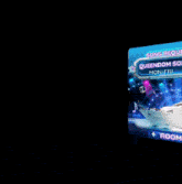 a poster for a song request room with a boat in the background