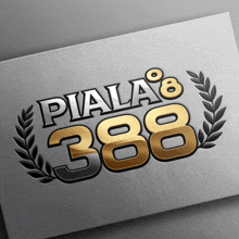 a silver and gold logo that says piala 888
