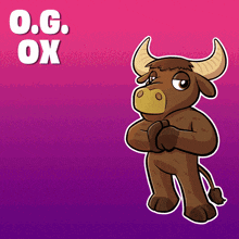 a cartoon bull with the words o.g. ox written above it