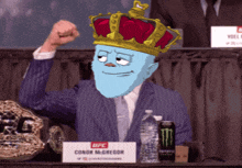 a cartoon of conor mcgregor with a crown