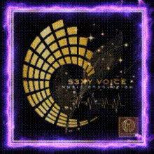 a cd cover for sony voice with a purple frame