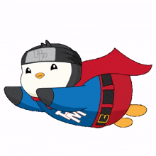 fly sky flying hero penguin