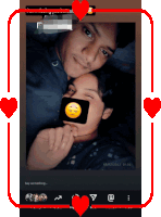 a picture of a man and a woman with a smiley face covering her mouth