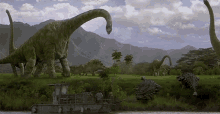 dinosaur brachiosaurus ankylosaurus boat tour jurassic park