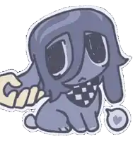 a cartoon drawing of a ghost with a checkered shirt