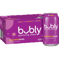 a box of bubly sparkling water passion fruit