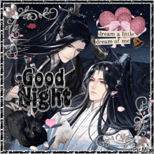 a picture of a man and a woman with the words good night