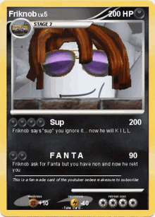 a pokemon card that says frisknob lv.5 on it