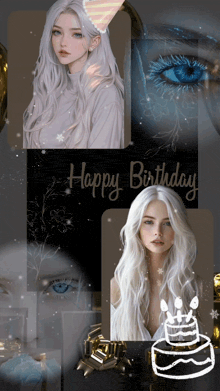 a collage of images with the words happy birthday on the top