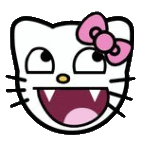 a cartoon hello kitty with a pink bow on her head .