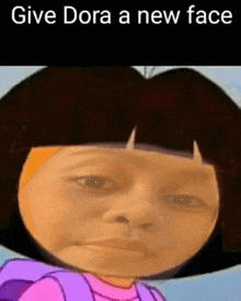 a picture of dora with a baby 's face on it