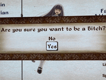 a girl is standing next to a sign that says `` are you sure you want to be a bitch '' .