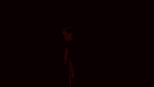 a cartoon character with horns and sunglasses in a dark room