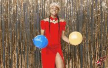 Playing With Balloons Smile GIF